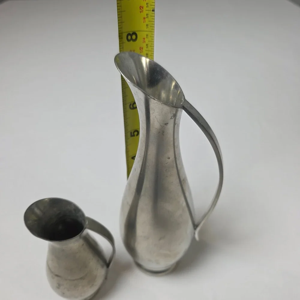 Royal‎ Holland Pewter Daalderop Pitcher & Creamer Set Mid Century Modern Holland